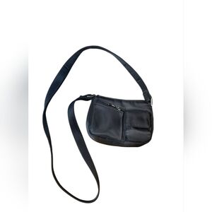 Pegabo Black Nylon Shoulder Crossbody Purse Travel Mini Bag, Utility Pockets